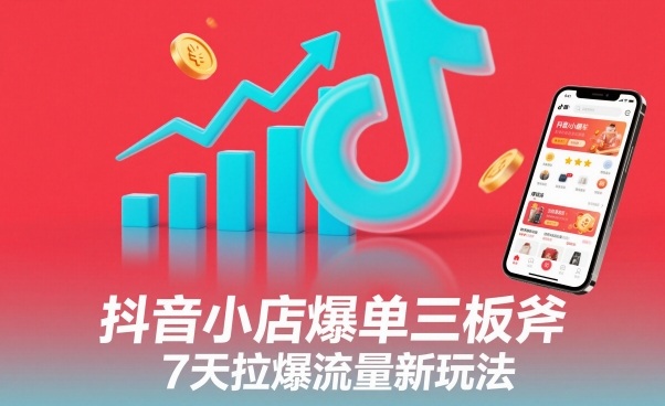 抖音小店爆单三板斧，7天拉爆流量新玩法-优创项目网