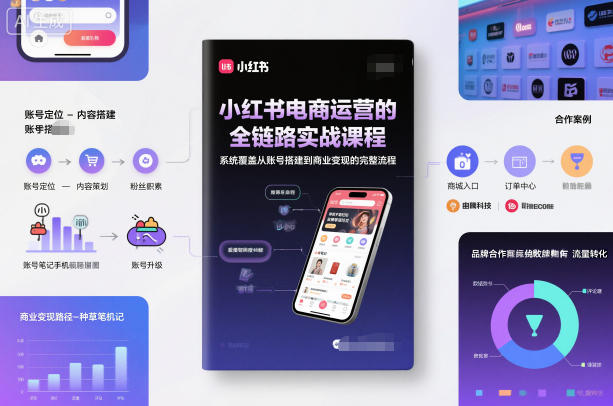 小红书电商运营的全链路实战课程，系统覆盖从账号搭建到商业变现的完整流程-优创项目网