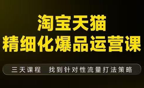 猫课子幽·淘宝天猫精细化爆品运营【音频+字幕+文档】(9月12-14杭州线下课)-优创项目网