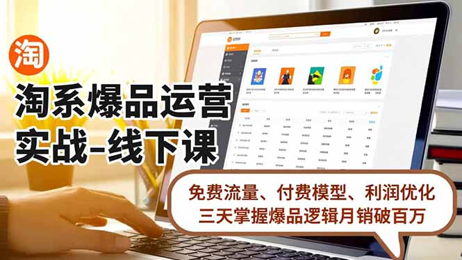 淘系爆品运营实战-线下课，免费流量、付费模型、利润优化，三天掌握爆品逻辑月销破百万-优创项目网