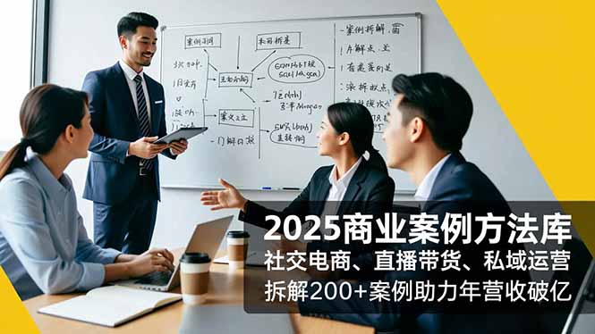 2025商业案例方法库，社交电商、直播带货、私域运营，拆解200+案例助力年营收破亿-优创项目网