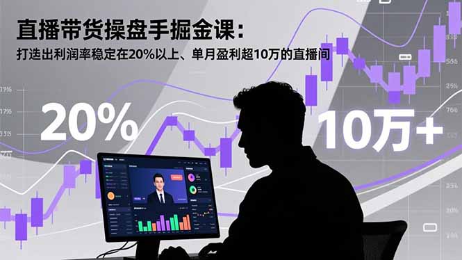 直播带货操盘手掘金课：打造出利润率稳定在20%以上、单月盈利超10万的直播间-优创项目网
