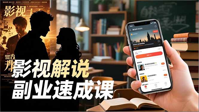 Tk影视解说副业速成课，软件安装、全流程实操、爆款预设，新手两周变现-优创项目网