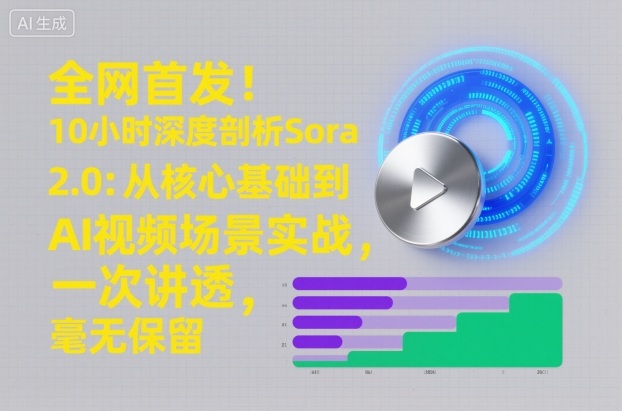 全网首发！10小时深度剖析Sora 2.0：从核心基础到AI视频场景实战，一次讲透，毫无保留-优创项目网