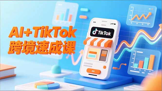AI+TikTok跨境速成课，智能翻译、店铺定位、流程拆解，7天高效上线运营-优创项目网