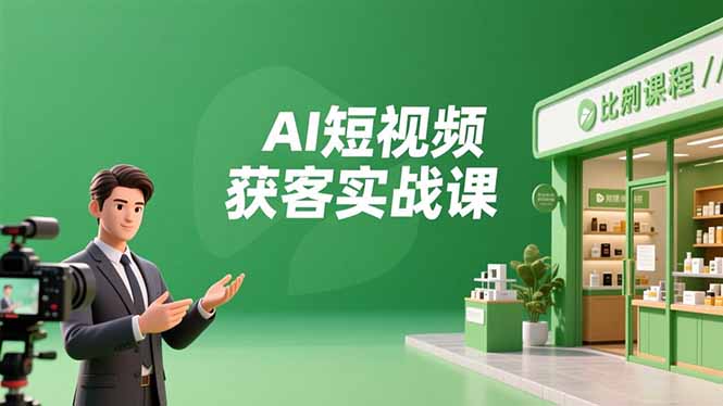 AI短视频获客实战课，数字人创作、实体行业应用、精准引流，30天获取客源月入6万+-优创项目网