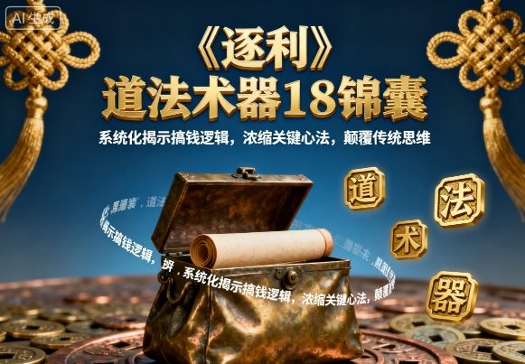 《逐利》道法术器18锦囊，系统化揭示搞钱逻辑，浓缩关键心法，颠覆传统思维(更新)-优创项目网