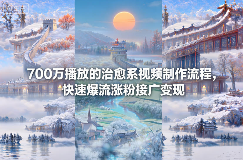 700万播放的治愈系视频制作流程，快速爆流涨粉接广变现-优创项目网