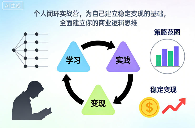 个人闭环实战营，为自己建立稳定变现的基础，全面建立你的商业逻辑思维-优创项目网