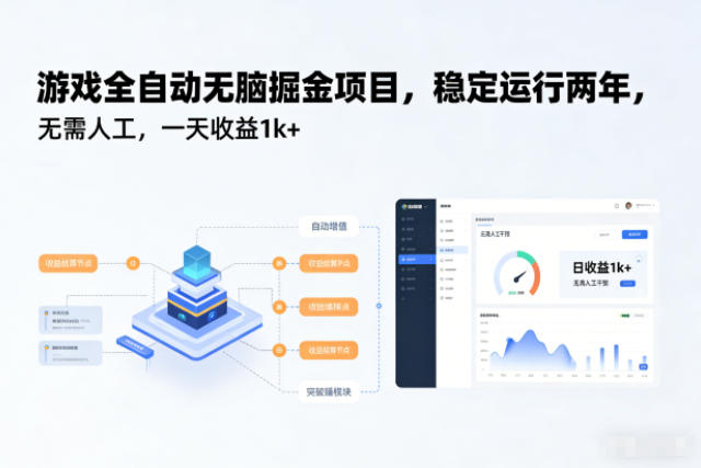 游戏全自动无脑掘金项目，稳定运行两年，无需人工，一天收益1k+【揭秘】-优创项目网