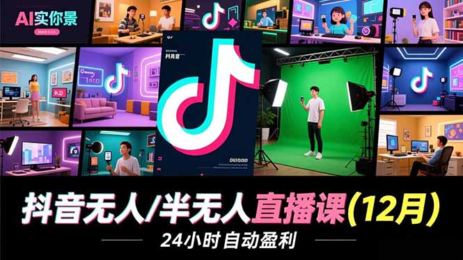 抖音无人/半无人直播课(12月-优创项目网