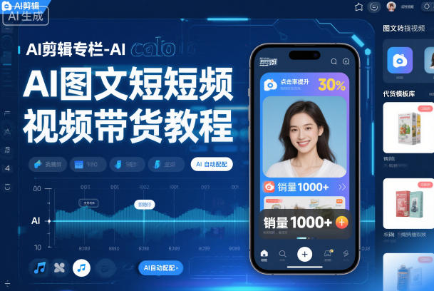AI剪辑专栏-AI图文短视频带货教程-优创项目网