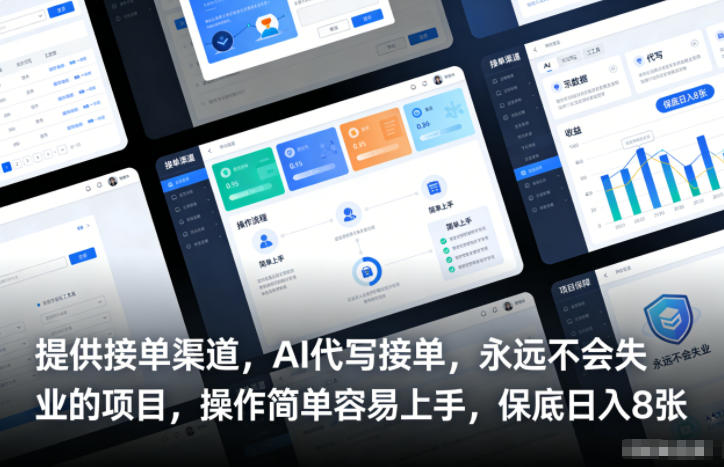 提供接单渠道，AI代写接单，永远不会失业的项目，操作简单容易上手，保底日入8张【揭秘】-优创项目网