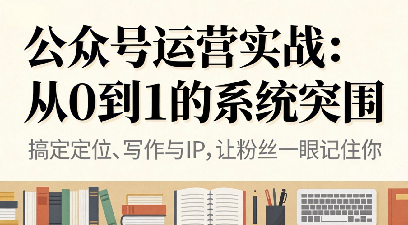 公众号运营实战：从0到1的系统突围-优创项目网
