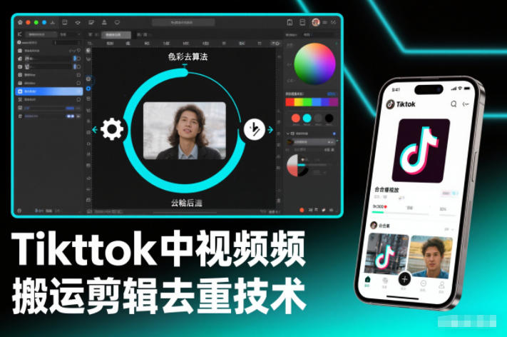 Tiktok中视频纯搬运剪辑去重技术，外来技术，自行测试-优创项目网