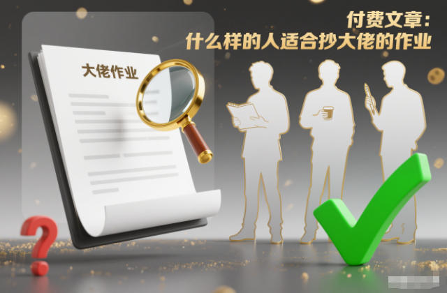 付费文章：什么样的人适合抄大佬的作业？-优创项目网