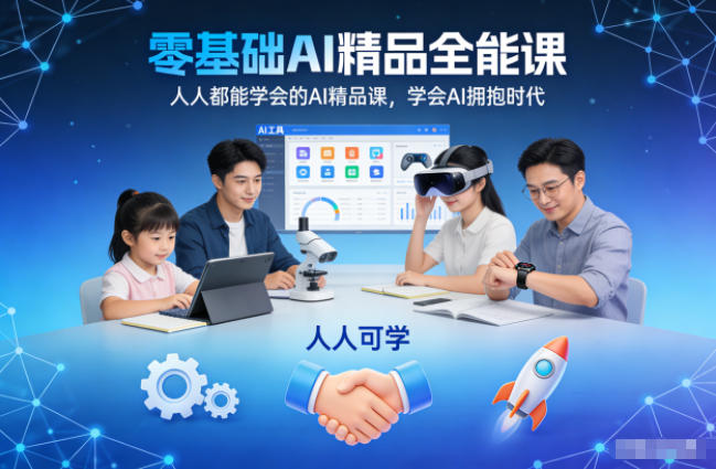 零基础AI精品全能课，人人都能学会的AI精品课，学会AI拥抱时代-优创项目网