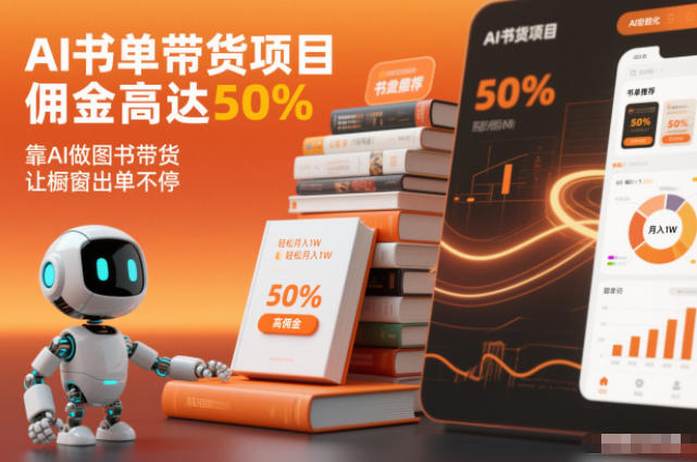 AI书单带货项目，佣金高达50%，靠AI做图书带货，让橱窗出单不停，轻松月入1W-优创项目网