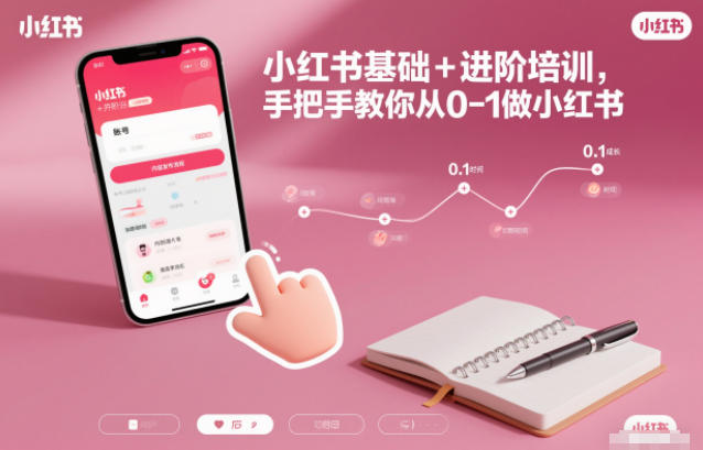 小红书基础+进阶培训，手把手教你从0-1做小红书-优创项目网