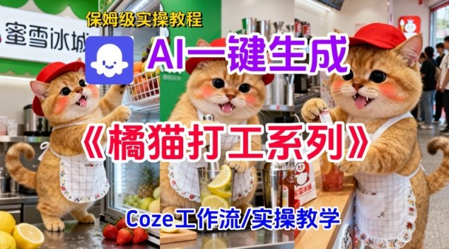 Coze扣子工作流一键生成胖橘猫打工短视频，保姆级实操搭建教学-优创项目网