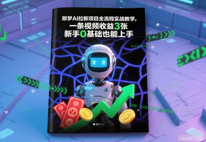 即梦AI拉新项目全流程实战教学，一条视频收益3张，新手0基础也能上手-优创项目网