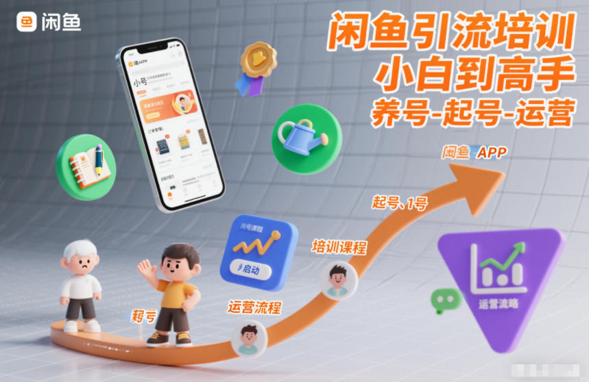 闲鱼引流培训，小白到高手，养号-起号-运营-优创项目网