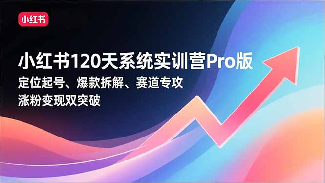 小红书120天系统实训营Pro版，定位起号、爆款拆解、赛道专攻，实现涨粉变现双突破-优创项目网