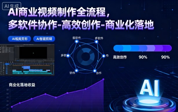 AI商业视频制作全流程2期，多软件协作-高效创作-商业化落地(更新)-优创项目网