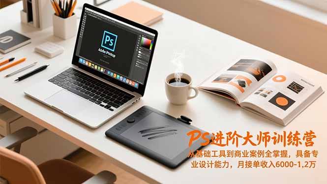 PS进阶大师训练营，从基础工具到商业案例全掌握，具备专业设计能力，月接单收入6000-1.2万-优创项目网