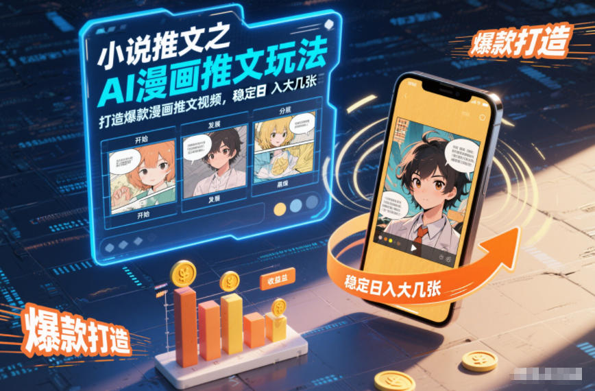 小说推文之AI漫画推文玩法，打造爆款漫画推文视频，稳定日入大几张-优创项目网