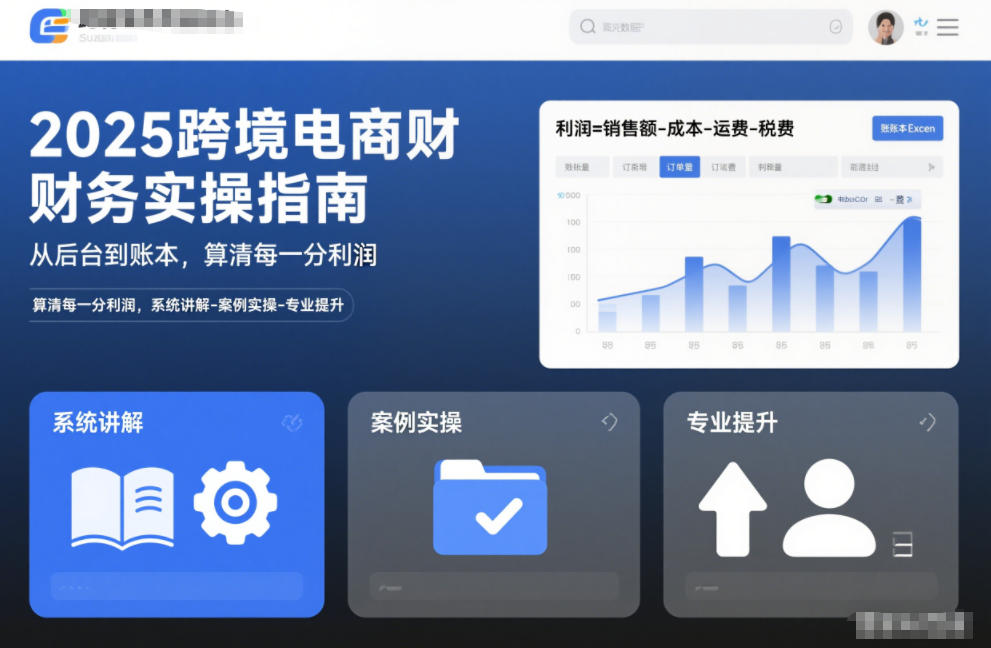 2025跨境电商财务实操指南，从后台到账本，算清每一分利润，系统讲解-案例实操-专业提升-优创项目网