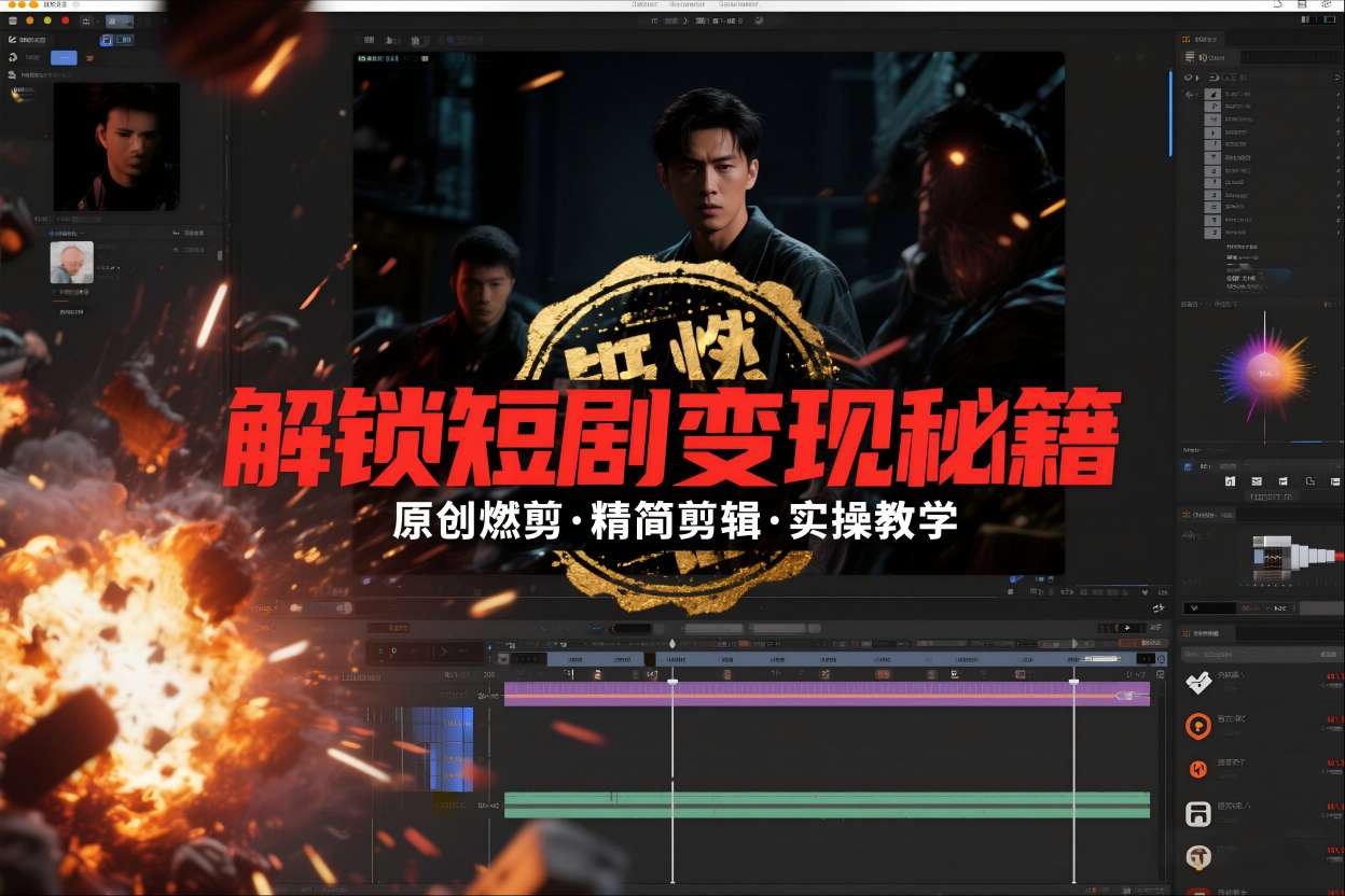 短剧拉新之原创燃剪精简剪辑实操课，解锁短剧变现秘籍-优创项目网