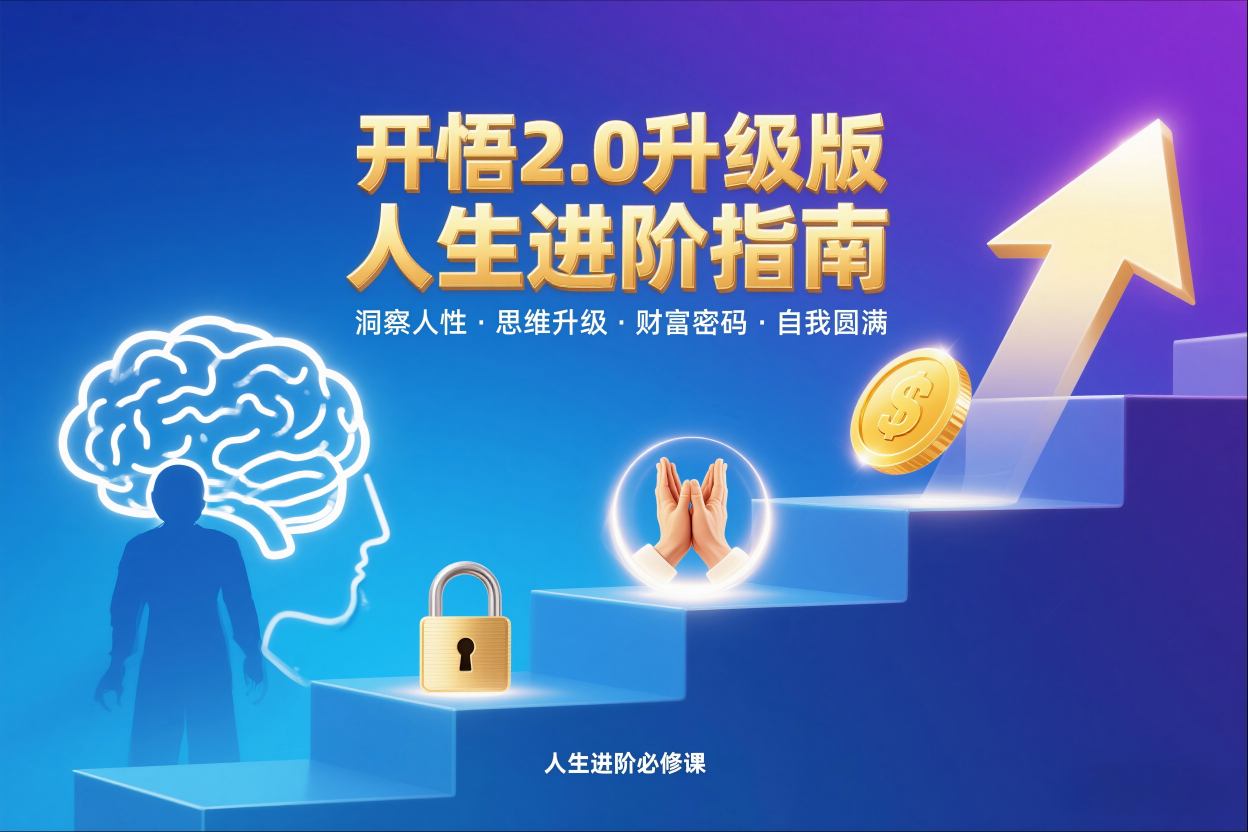 开悟2.0升级版人生进阶指南，洞察人性-思维升级-财富密码-自我圆满-优创项目网