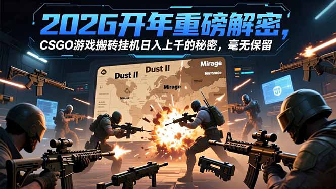 2026开年重磅解密，CSGO游戏搬砖挂机日入上千的秘密，毫无保留-优创项目网