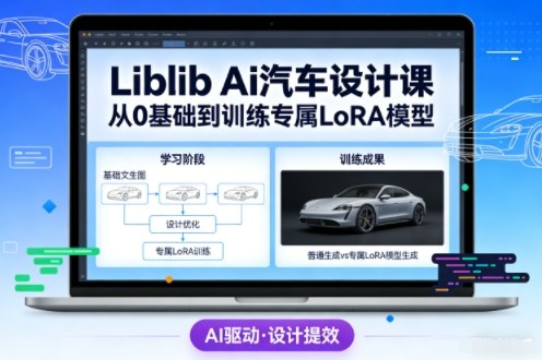 Liblib Ai汽车设计课，从0基础文生图，到教你训练专属设计和风格LoRA模型-优创项目网