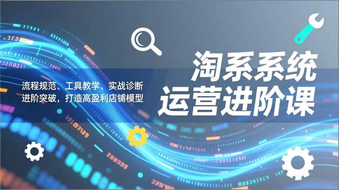 淘系系统运营进阶课2.0，流程规范、工具教学、实战诊断，进阶突破，打造高盈利店铺模型-优创项目网