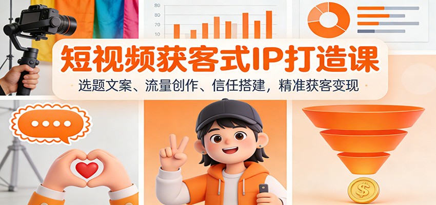 短视频获客式IP打造课：选题文案、流量创作、信任搭建，精准获客变现-优创项目网