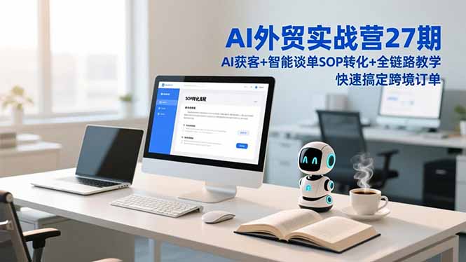 AI外贸实战营27期，AI获客+智能谈单+SOP转化+全链路教学，快速搞定跨境订单-优创项目网