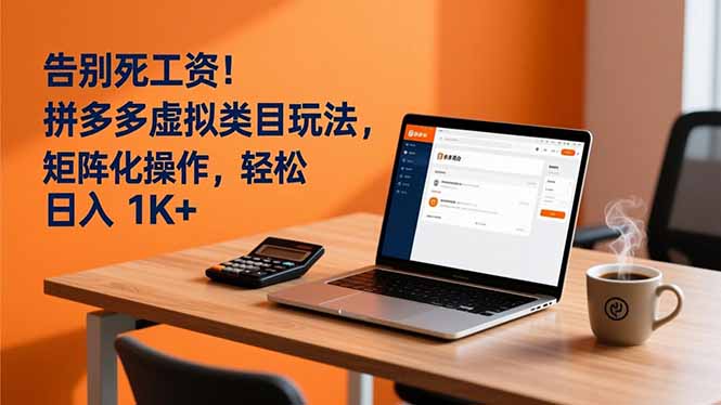 告别死工资！拼多多虚拟类目玩法，矩阵化操作，轻松日入 1K+-优创项目网