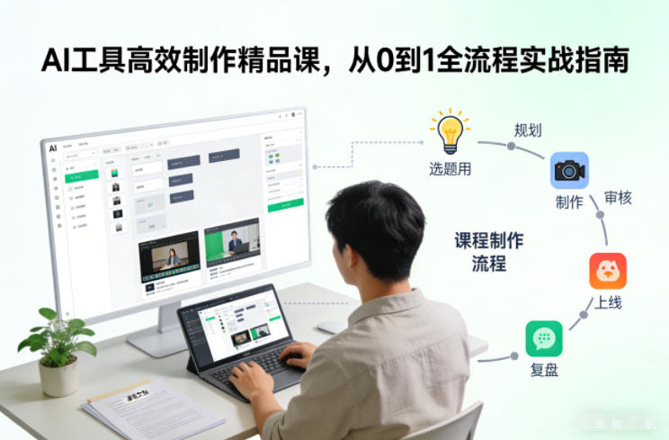 AI工具高效制作精品课，从0到1全流程实战指南-优创项目网