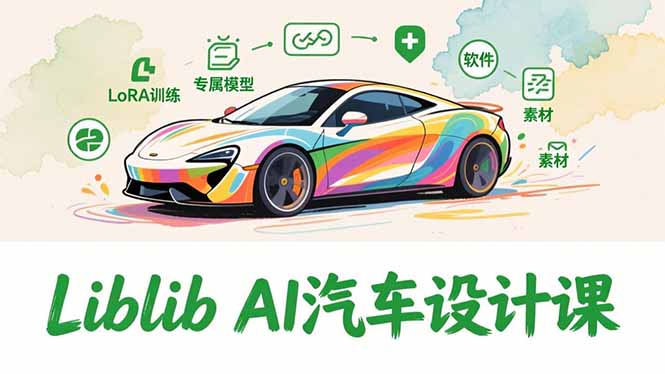 2025Liblib AI汽车设计课，文生图入门、LoRA训练、专属模型，快速上手【实战+解说+软件+素材】-优创项目网