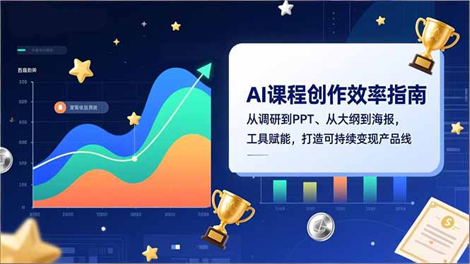 AI课程创作效率指南，从调研到PPT、从大纲到海报，工具赋能，打造可持续变现产品线-优创项目网