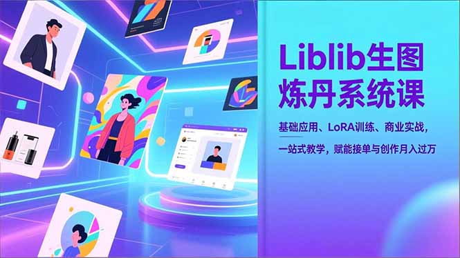Liblib生图炼丹系统课，基础应用、LoRA训练、商业实战，一站式教学，赋能接单与创作月入过万-优创项目网