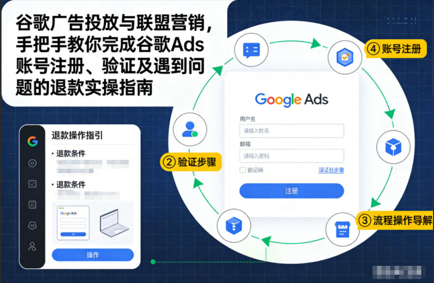 谷歌广告投放与联盟营销，手把手教你完成谷歌Ads账号注册、验证及遇到问题的退款实操指南-优创项目网