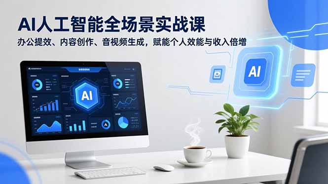AI人工智能全场景实战课，办公提效、内容创作、音视频生成，赋能个人效能与收入倍增-优创项目网