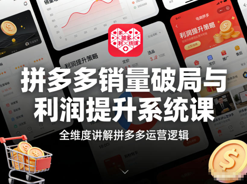拼多多销量破局与利润提升系统课，全维度讲解拼多多运营逻辑-优创项目网