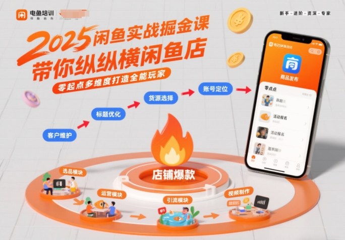 2025闲鱼实战掘金课，带你纵横闲鱼店，零起点多维度打造全能玩家-优创项目网