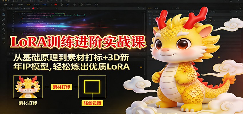 LoRA训练进阶实战课：从基础原理到素材打标+3D新年IP模型，轻松炼出优质LoRA-优创项目网
