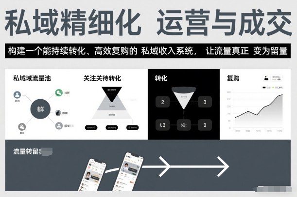 私域精细化运营与成交，构建一个能持续转化、高效复购的私域收入系统，让流量真正变为留量-优创项目网