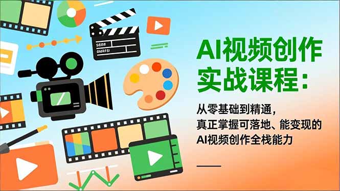 AI视频创作实战课程：从零基础到精通，真正掌握可落地、能变现的AI视频创作全栈能力-优创项目网